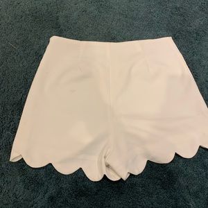 Scallop white dress up shorts